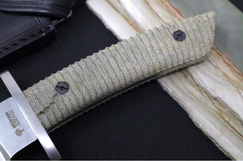 Garage Sale Boker El Gigante Fixed Blade - Canvas Micarta Handle / Leather Sheath