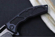 Heretic Knives Medusa Manual Flipper - Recurve Blade / CPM-Magnacut Steel / Black Anodized Aluminum Handle with Black Grip-Tape Inlays / Black Tactical DLC Finished Blade and Hardware H010-6A-T - Northwest Knives