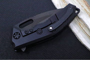 Heretic Knives Medusa Manual Flipper - Recurve Blade / CPM-Magnacut Steel / Black Anodized Aluminum Handle with Black Grip-Tape Inlays / Black Tactical DLC Finished Blade and Hardware H010-6A-T - Northwest Knives