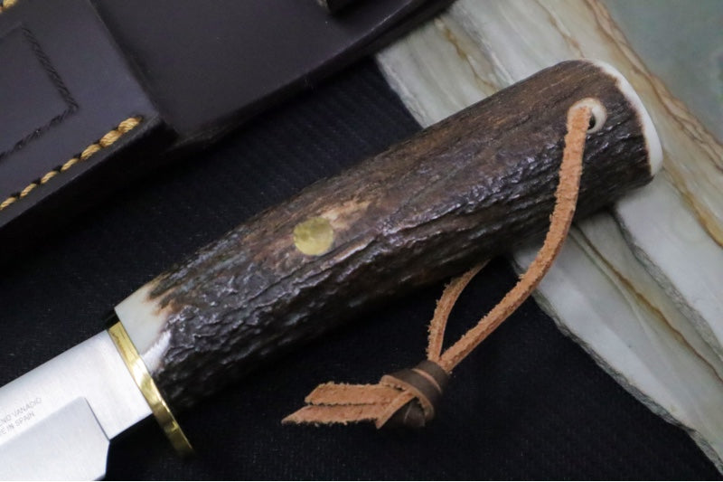 Muela Knives Braco-11A Fixed Blade - Stag Handle / MOVA (X50CrMoV15) Blade / Leather Sheath