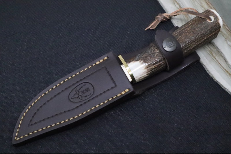 Muela Knives Braco-11A Fixed Blade - Stag Handle / MOVA (X50CrMoV15) Blade / Leather Sheath
