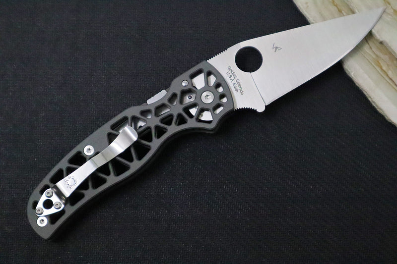 Spyderco Edgerati - Skeletonized Anodized Aluminum Handle / Satin Finished Blade / CPM-S30V Steel C266ALP - Northwest Knives