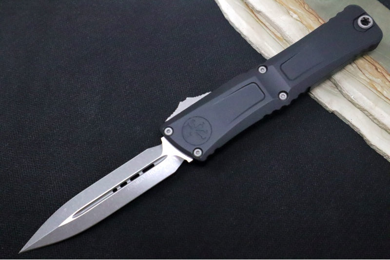 Microtech Combat Troodon OTF Gen III - Apocalyptic Finish / Dagger Blade / Black Handle - 1142-10AP