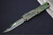 Microtech Combat Troodon OTF Gen III Signature Series - OD Green & Black Splatter Finish / Bowie Blade / OD Green & Black Splatter Aluminum Handle 1146-1ODTABKSPLS - Northwest Knives