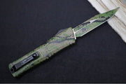 Microtech Combat Troodon OTF Gen III Signature Series - OD Green & Black Splatter Finish / Bowie Blade / OD Green & Black Splatter Aluminum Handle 1146-1ODTABKSPLS - Northwest Knives