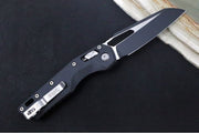Microtech MSI Manual Folder - Black Two-Toned Finished Blade / Fluted Black G-10 Handle 210-1FLGTBK - Northwest Knives