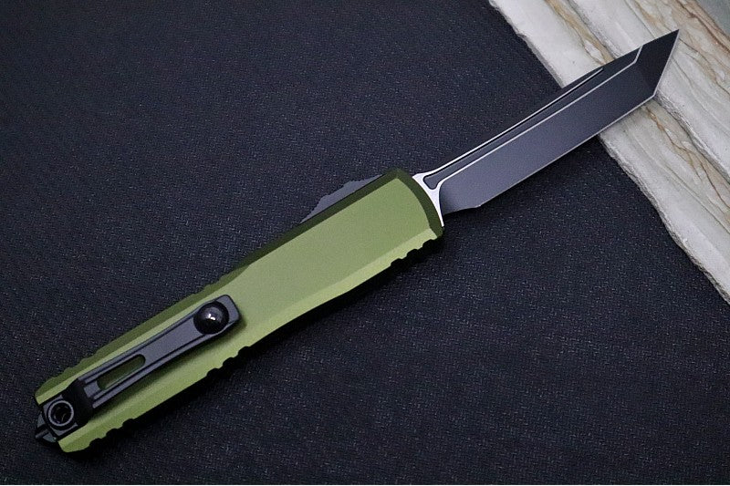 Microtech Ultratech Gen IV OTF - Black Finish / Tanto Blade / OD Green Anodized Aluminum Handle 11234-1OD