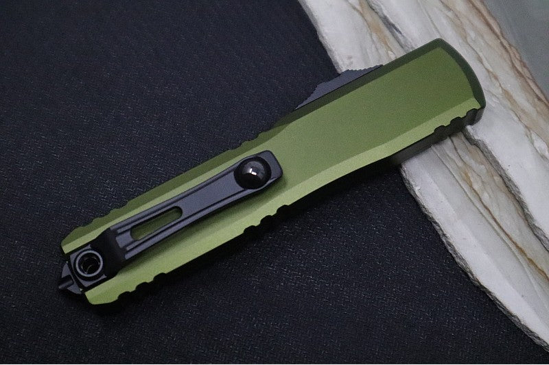 Microtech Ultratech Gen IV OTF - Black Finish / Tanto Blade / OD Green Anodized Aluminum Handle 11234-1OD - Northwest Knives