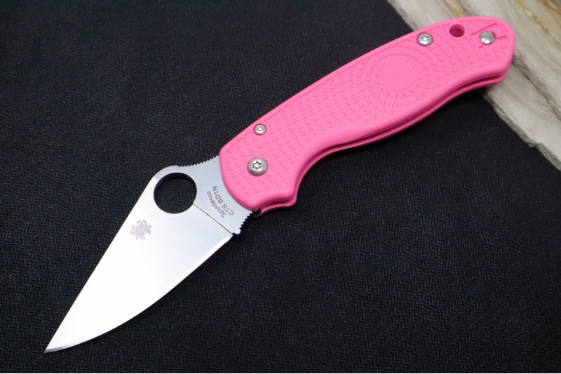Spyderco Paramilitary 3 Lightweight - Pink FRN / BD1N Steel / Leaf Shaped Blade - C223PPN - Northwest Knives