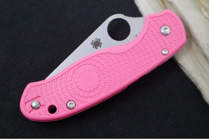 Spyderco Paramilitary 3 Lightweight - Pink FRN / BD1N Steel / Leaf Shaped Blade - C223PPN