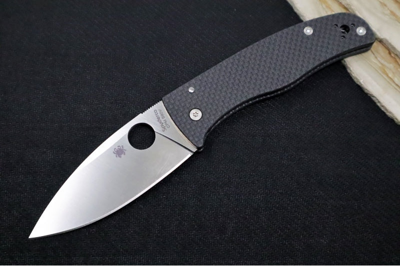 Spyderco Bodacious SPRINT RUN - Black Carbon Fiber Handle / CPM-S90V Steel / Satin Leaf Shaped Blade C263CFP90V - Northwest Knives