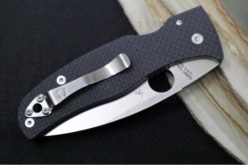 Spyderco Bodacious SPRINT RUN - Black Carbon Fiber Handle / CPM-S90V Steel / Satin Leaf Shaped Blade C263CFP90V - Northwest Knives
