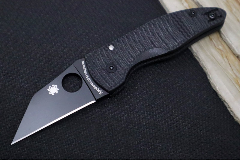 Spyderco Microjimbo Salt - Black G10 Handle / Black DLC Finish / Wharncliffe Blade / CPM-Magancut Steel - C264GMCBKP