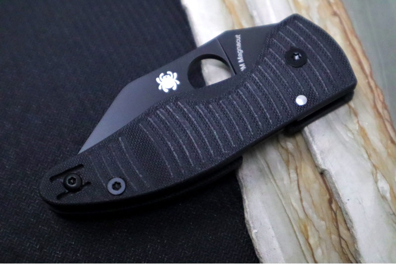 Spyderco Microjimbo Salt - Black G10 Handle / Black DLC Finish / Wharncliffe Blade / CPM-Magancut Steel - C264GMCBKP