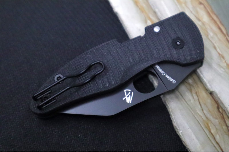 Spyderco Microjimbo Salt - Black G10 Handle / Black DLC Finish / Wharncliffe Blade / CPM-Magancut Steel - C264GMCBKP