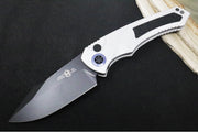 Heretic Knives Pariah Auto - Black Cerakote Finished Blade / Elmax Steel / Blizzard Aluminum Handle & Grip Tape Inlays H048-4A-BLZ - Northwest Knives