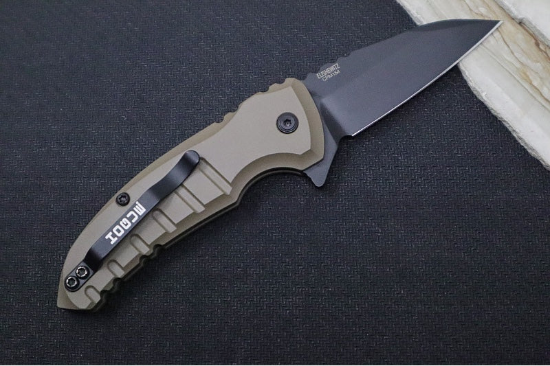 Garage Sale Hogue Microflip X1 Manual - Matte Flat Dark Earth Aluminum Handle / Wharncliffe Black Finish 24167