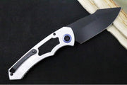 Heretic Knives Pariah Auto - Black Cerakote Finished Blade / Elmax Steel / Blizzard Aluminum Handle & Grip Tape Inlays H048-4A-BLZ - Northwest Knives