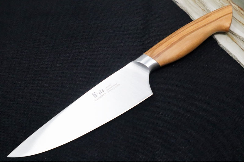Cangshan Cutlery Oliv Series 6" Chef's Knife - Swedish 14C28N Steel - Solid Olive Wood Handle