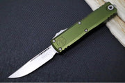 Microtech UTX-85 OTF Gen IV- Single Edge Blade / Stonewash Finish / OD Green Anodized Aluminum Handle 12314-10OD - Northwest Knives