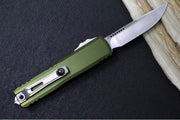 Microtech UTX-85 OTF Gen IV- Single Edge Blade / Stonewash Finish / OD Green Anodized Aluminum Handle 12314-10OD - Northwest Knives