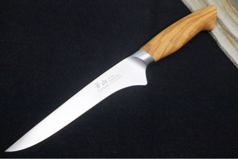 Cangshan Cutlery Oliv Series 6" Boning Knife - Swedish 14C28N Steel - Solid Olive Wood Handle