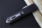 Microtech UTX-85 OTF Gen IV- Single Edge Blade / Stonewash Finish / Black Anodized Aluminum Handle 12314-10 - Northwest Knives