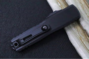 Microtech UTX-85 OTF Gen IV- Single Edge Blade / Black Finish / Black Anodized Aluminum Handle 12314-1T - Northwest Knives