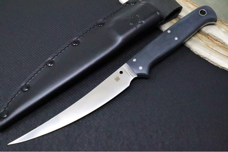 Spyderco Shelter Cove Fixed Blade - 8Cr17MoV Steel / Trailing Point Blade / Black Contoured G-10 Handle FB52GP