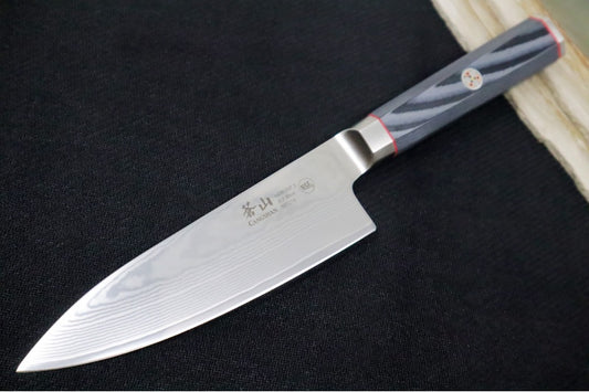 Cangshan Cutlery YARI Series 6" Chef's Knife - Forged X-7 Damascus - Gray Magnetic Sheath 501219