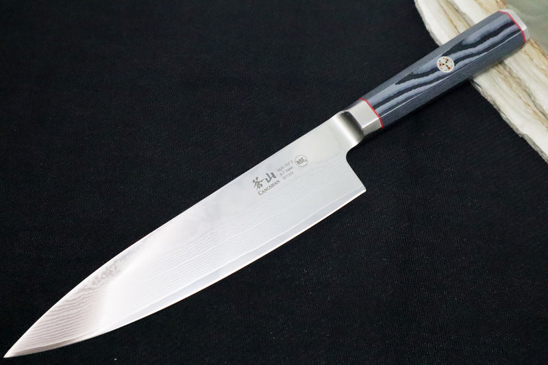Cangshan Cutlery YARI Series 8" Chef's Knife - Forged X-7 Damascus - Gray Magnetic Sheath 501202 - Northwest Knives