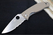 Spyderco Tenacious - Brown G-10 Handle / Satin CPM-M4 / Partial Serrated Blade - C122GBNM4PS - Northwest Knives