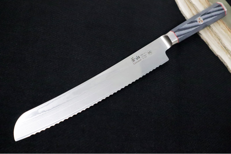 Cangshan Cutlery YARI Series 9" Bread Knife - Forged X-7 Damascus - Gray Magnetic Sheath 501226 - Northwest Knives