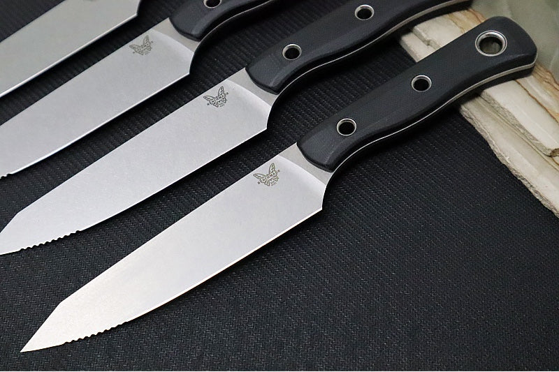Benchmade 4001 Table Knife Set - TumbledFinish / CPM-154 Steel / Black G-10 Handles - Made in Portland, Oregon USA - Northwest Knives