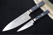 Cangshan Cutlery YARI Series 2pc Starter Set (6" Chef & 3.5" Paring) - Forged X-7 Damascus - Ashwood Storage Box 501349 - Northwest Knives