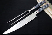 Cangshan Cutlery YARI Series 2pc Carving Set - Forged X-7 Damascus - Ashwood Storage Box 501332 - Northwest Knives