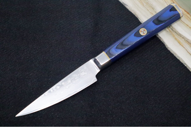 Cangshan Cutlery Kita Series 3.5" Paring - 67 Layered Forged X-7 Damascus - Magnetic Wood Saya Sheath - Northwest Knives