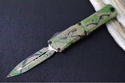 Microtech Combat Troodon OTF Gen III Signature Series - OD Green & Black Splatter Finish / Dagger Blade / OD Green & Black Splatter Aluminum Handle 1142-1ODTABKSPLS - Northwest Knives