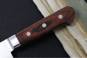 Kikuichi Warikomi Gold - 8" Bunka - Stainless Steel - Mahogany Wood Handle - Made in Nara, Japan - Northwest Knives