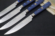 Cangshan Cutlery Kita Series 4pc Steak Knife Set - 67 Layered Forged X-7 Damascus - Ash Wood Storage Box 501509 - Northwest Knives