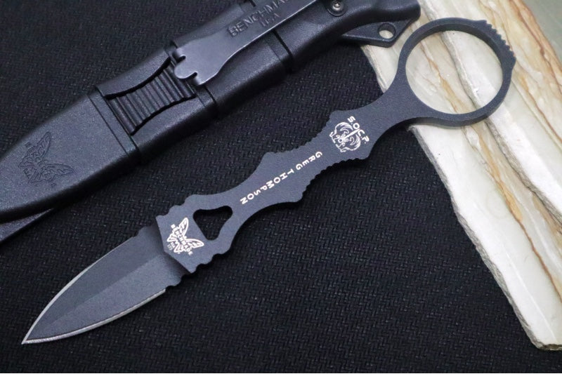 Benchmade 173BK Mini SOCP Dagger - 440C Black Dagger Blade / Injection Molded Plastic Sheath - Northwest Knives