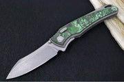 Hawk Knife Designs Talon Button Lock Flipper - Jungle Carbon Fiber Inlay & Tumbled Titanium Handle / M390 Steel / Tumbled Finish / Sheepsfoot Blade - Northwest Knives