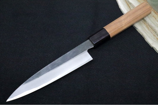 Kikuichi of Japan Kuro Series - 6" Petty Knife - White #2 Carbon Steel - Octagonal Walnut Handle - Water Buffalo Horn Ferrule - Handcrafted in Nara Japan