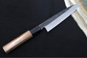 Kikuichi of Japan Kuro Series - 6" Petty Knife - White #2 Carbon Steel - Octagonal Walnut Handle - Water Buffalo Horn Ferrule - Handcrafted in Nara Japan - Northwest Knives