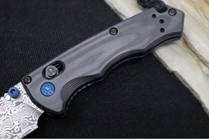 Benchmade 290-241 Full Immunity - Etched Damasteel Blade / Wharncliffe Blade / Unidirectional Carbon Fiber Handle / Blue PVD Accents