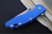 Rick Hinderer Knives XM-18 - 3.25" - Spearpoint Blade / Stonewashed Finish / CPM-S45VN / Blue G-10 & Titanium Handle - Northwest Knives