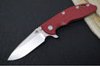 Rick Hinderer Knives XM-18 - 3.25" - Spearpoint Blade / Stonewashed Finish / CPM-S45VN / Red G-10 & Titanium Handle - Northwest Knives