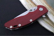 Rick Hinderer Knives XM-18 - 3.25" - Spearpoint Blade / Stonewashed Finish / CPM-S45VN / Red G-10 & Titanium Handle - Northwest Knives