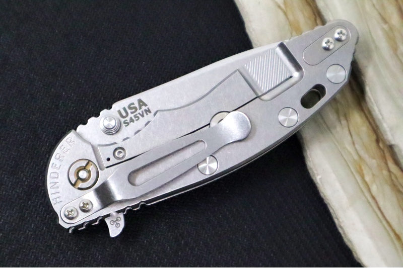 Rick Hinderer Knives XM-18 - 3.25" - Spearpoint Blade / Stonewashed Finish / CPM-S45VN / Coyote Tan G-10 & Titanium Handle