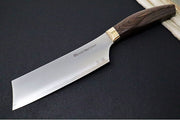 Messermeister Kawashima Series - 6.5" Nakiri Knife - Takefu San Mai Blade - Powdered SG2 Steel - Walnut Pakkawood Handle - Made in Seki City, Japan - Northwest Knives